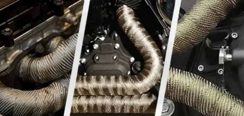 Titanium and Black Blended Exhaust Wrap