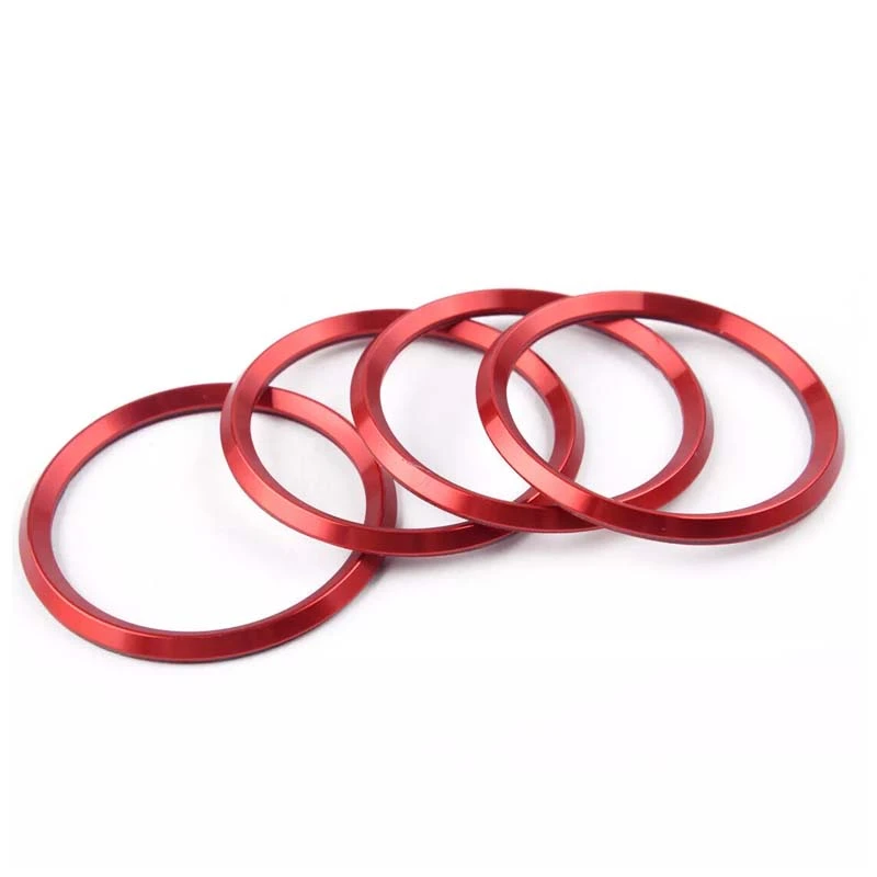 Anneau central de moyeu en alliage d'aluminium rouge